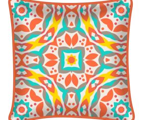Ornaments pattern with pillow template vector 04