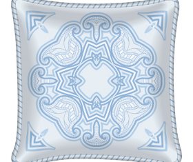 Ornaments pattern with pillow template vector 05