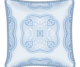 Ornaments pattern with pillow template vector 06