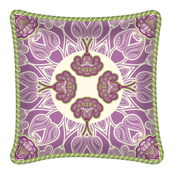 Ornaments pattern with pillow template vector 07