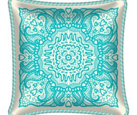 Ornaments pattern with pillow template vector 08