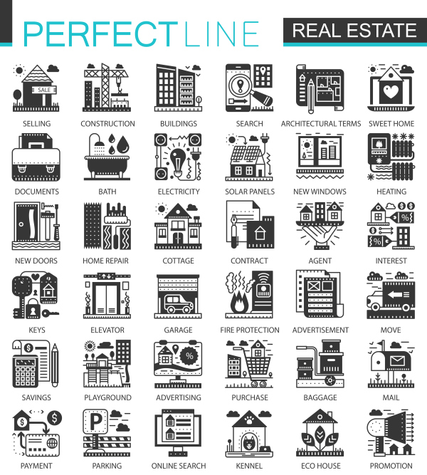 Perfect Line icons - Real Estate