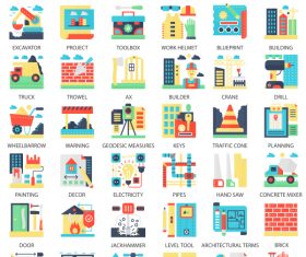 Perfect flat icons - Building Construction