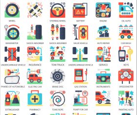 Perfect flat icons - Car Service