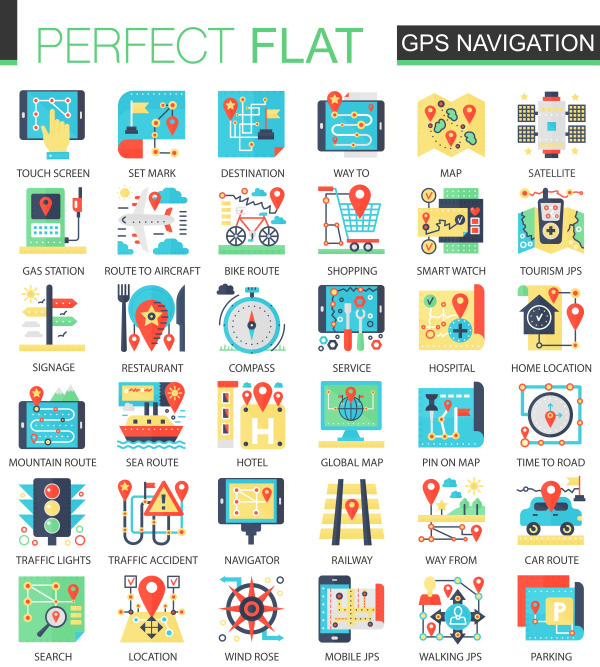 Perfect flat icons - GPS Navigation