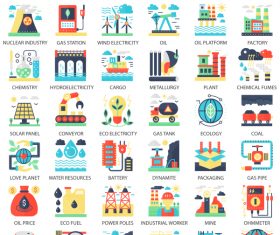 Perfect flat icons – Heavy Power Industry