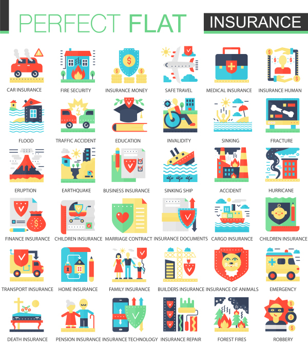 Perfect flat icons - Insurance