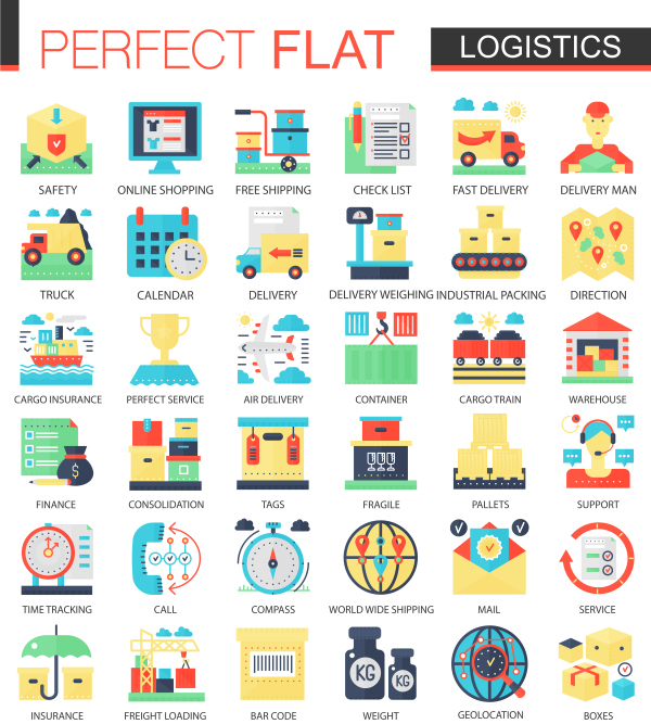 Perfect flat icons - Logistics