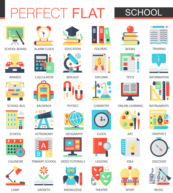 Perfect flat icons - School