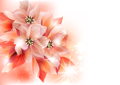 Pink flower background abstract vector 01 free download