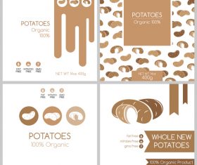 Potatos package box template vector
