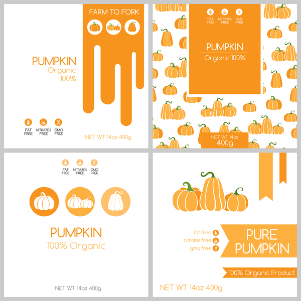 Pumpkin package box template vector