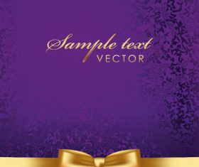 Purple with gold luxury background with bows vector