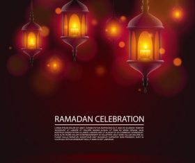 Ramadan Kareem greeting blurs background vector