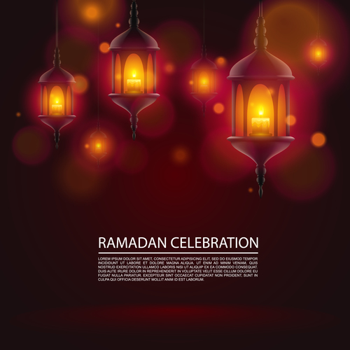 Ramadan Kareem greeting blurs background vector