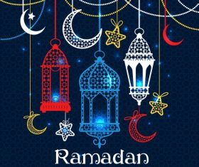Ramadan kareem background with oranments vector