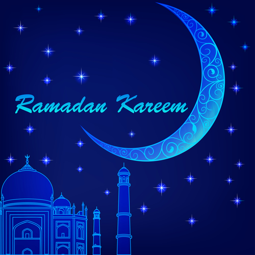 Ramadan mubarak night stars background design vector