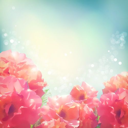 Realistic flower with blurs background vector