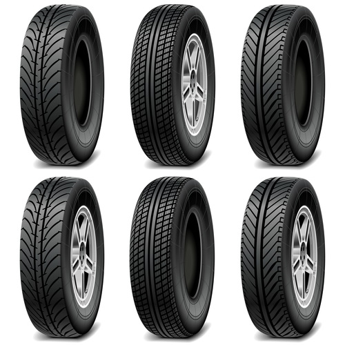 Realistic vehicle tires illustration vector 03