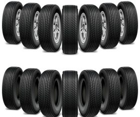 Realistic vehicle tires illustration vector 04
