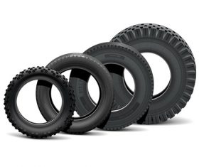 Realistic vehicle tires illustration vector 05