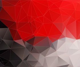 Red with black geometric shapes abstract vector background
