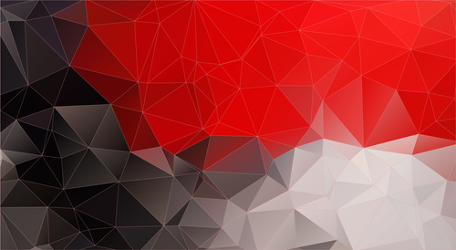 Red with black geometric shapes abstract vector background
