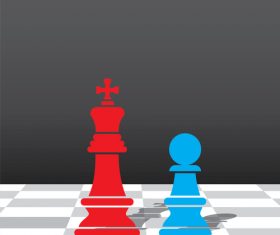 Red with blue chess vector