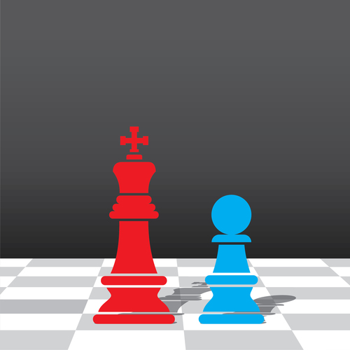 Red with blue chess vector