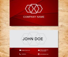 Red with white company business card vector 02