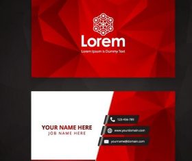 Red with white company business card vector 03