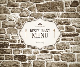 Restaurant menu cover with wall vector