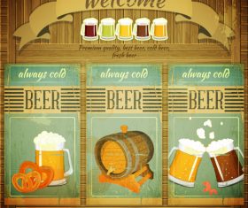 Retro food menu cover vector 3