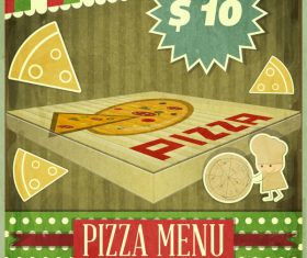 Retro food menu cover vector 1
