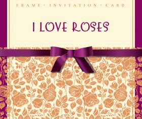 Rose vintage invitation card vector