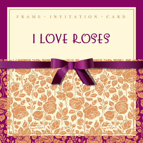 Rose vintage invitation card vector