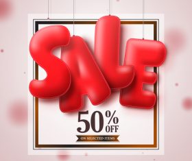 Sale frame with blurs background vector