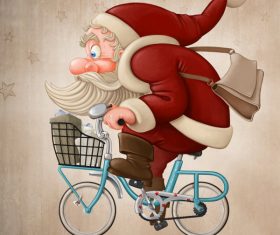 Santa Claus rides the bicycle 02