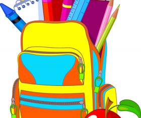 School bag illustration vector material 01