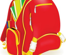 School bag illustration vector material 02