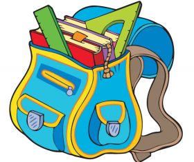 School bag illustration vector material 04