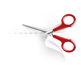 Scissors with paper vector 01