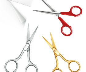 Scissors with paper vector 03