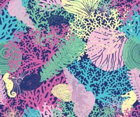 Sea seamless pattern vectors design 02