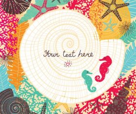 Sea styles postcard vector 01