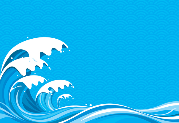 Sea wavy background design vector 01