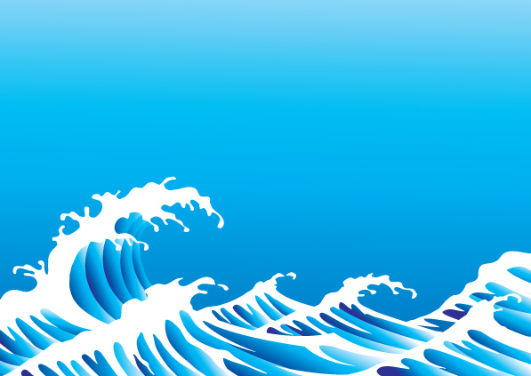 Sea wavy background design vector 02