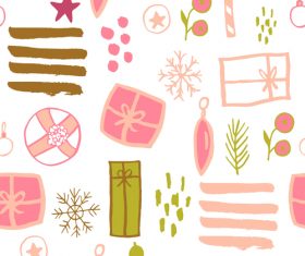 Seamless pattern christmas hand drawn vector 05