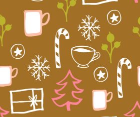 Seamless pattern christmas hand drawn vector 06