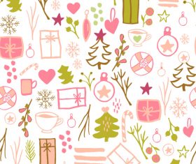 Seamless pattern christmas hand drawn vector 07